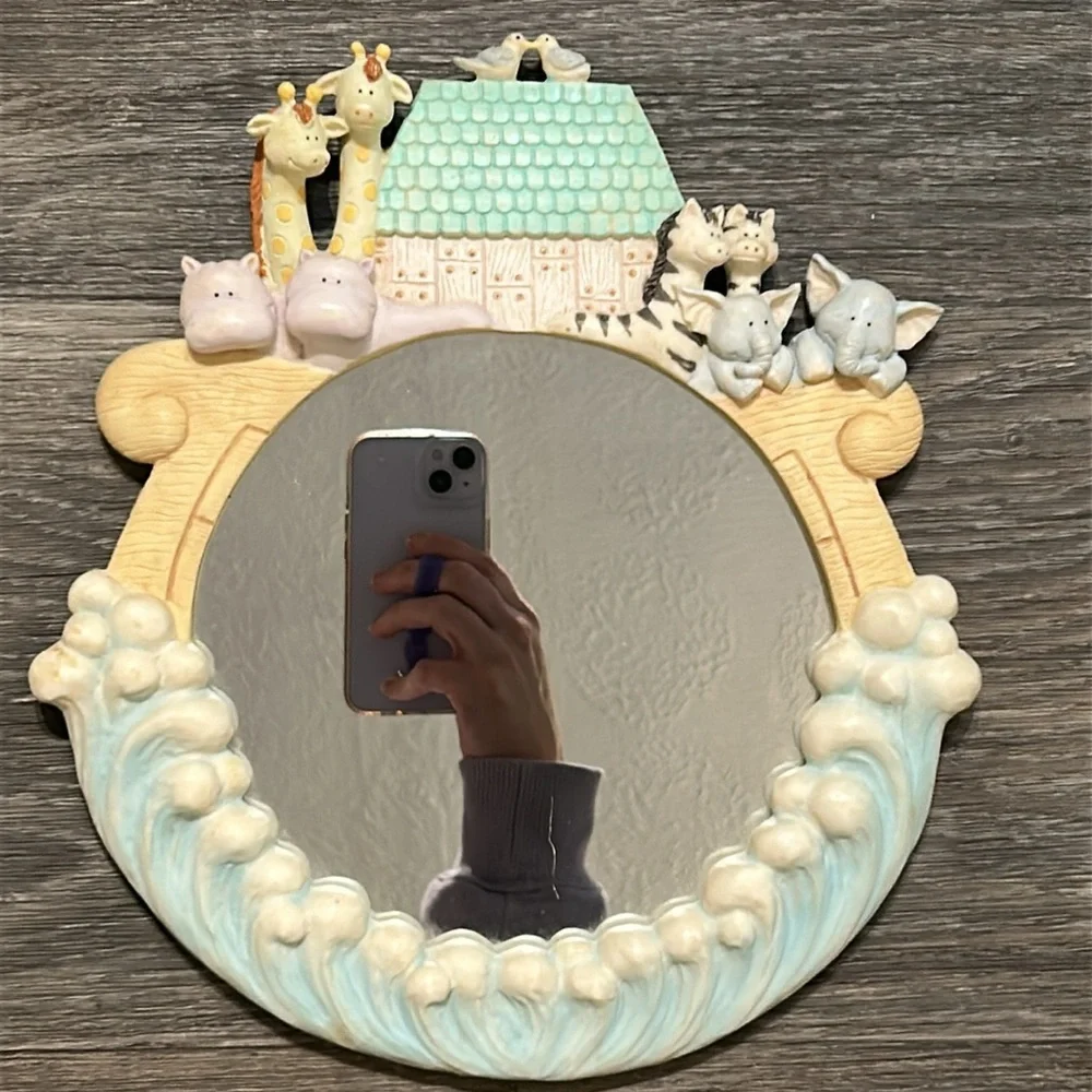 Russ Vintage Noah’s Ark Baby Nursery Mirror Room Decor Animals 90’s Shower Gift